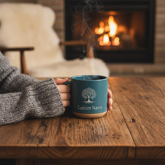 Engraved Tree of Life Coffee Mug, Spiritual Coffee Cup,Microwave Safe, Personalized Gift — image 1