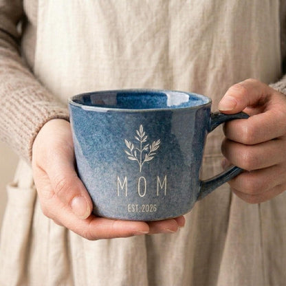 Engraved Boho Tree Ceramic Coffee Mug, Personalized Boho Decor Gift for mom — image 1