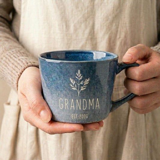 Custom Engraved Boho Style Coffee Mug, Personalized Boho Decor Gift for Grandma mama — image 1