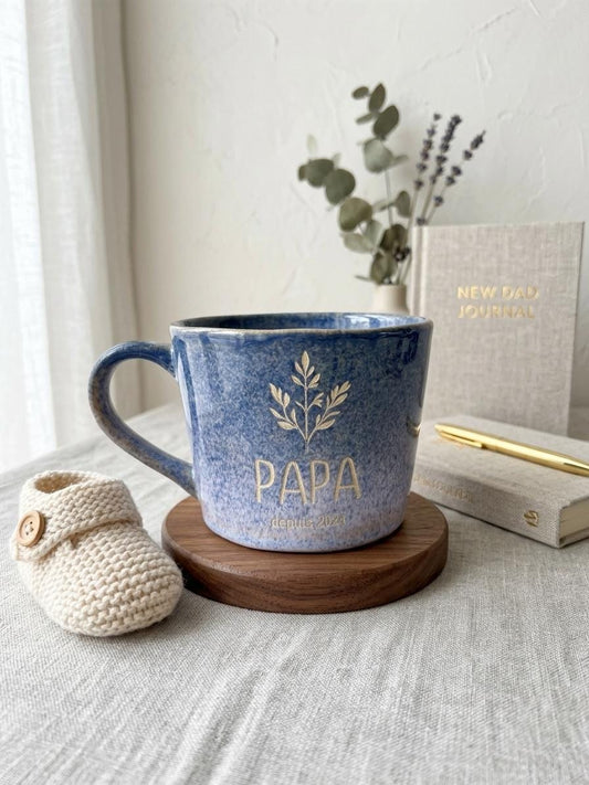 Engraved Name Ceramic Coffee Mug, Personalized New Dad Gift — image 1