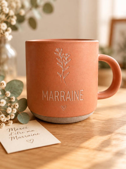 Personalized Ceramic Mug, Laser Engraved Floral Design Mug, Gift for Mom — image 6