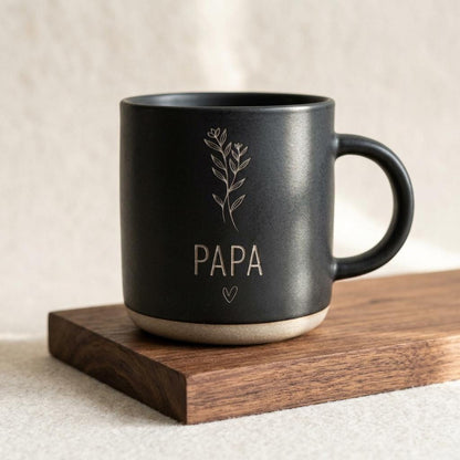 Personalized Ceramic Mug, Laser Engraved Floral Name, Gift for Mom, Dad, Godmother — image 9