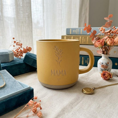 Custom Name Engraved Mug with Floral Design and Heart - Personalized Anniversary Gift for Her — image 6