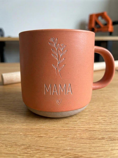 Personalized Ceramic Mug, Laser Engraved Floral Design Mug, Gift for Mom — image 8