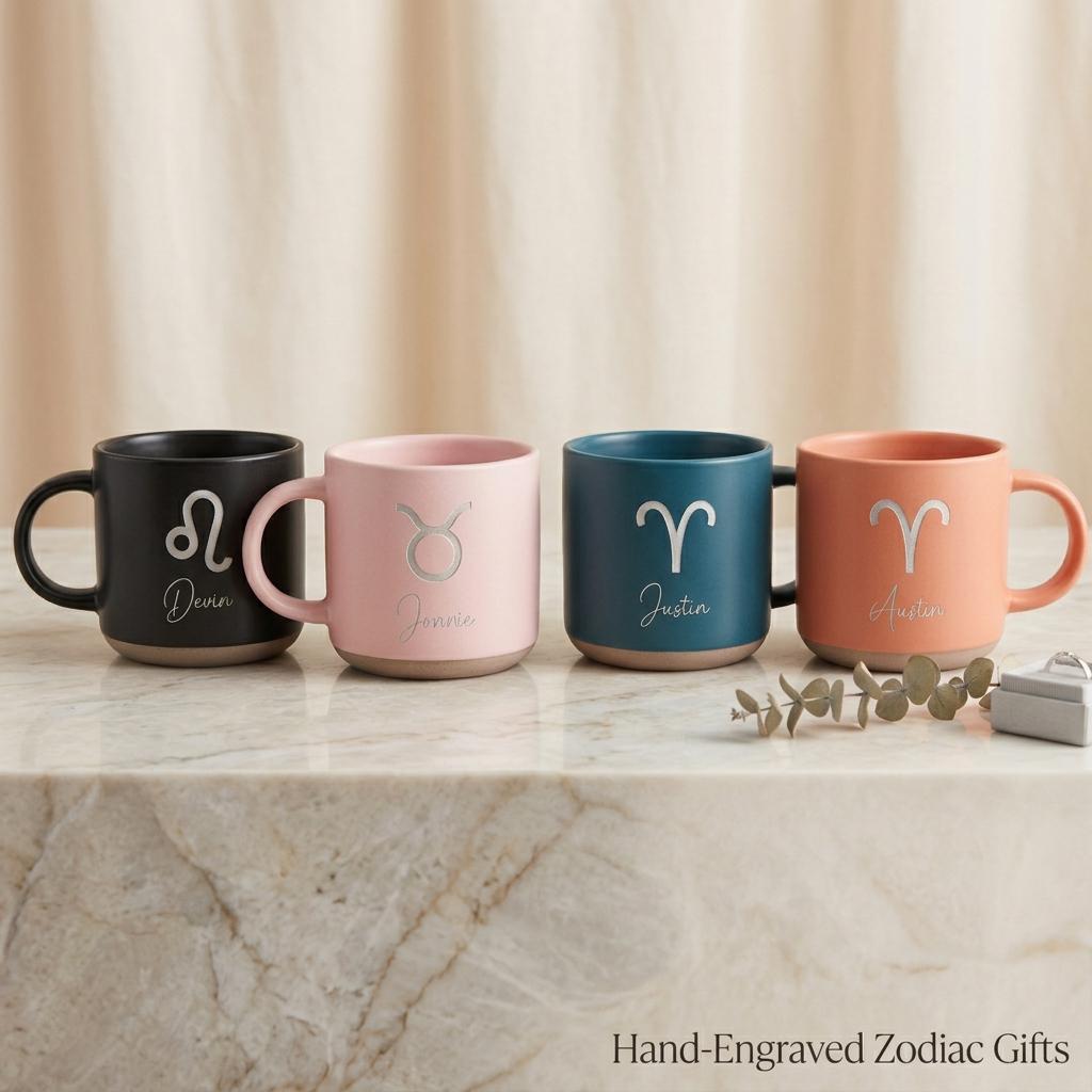 Personalized Laser Engraved Zodiac Mug with Name - Custom Astrology Coffee Cup — image 6