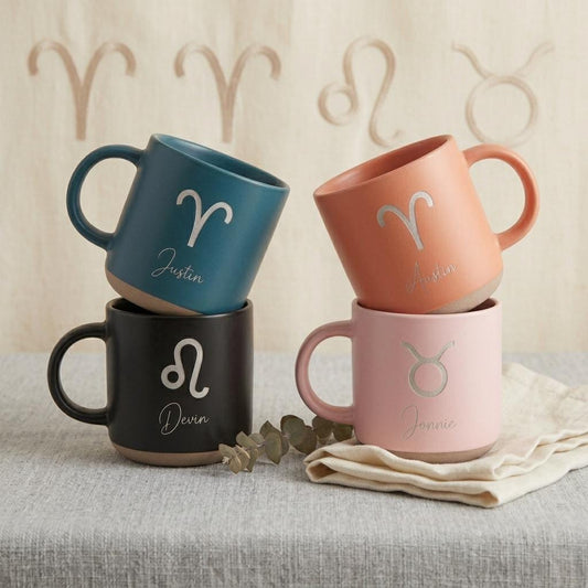 Personalized Zodiac Mug - Laser Engraved Name Coffee Cup, 12oz Ceramic — image 1