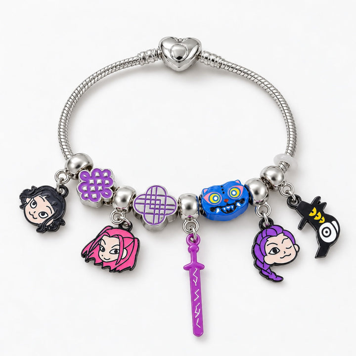 Bracelet with colourful enamel charms