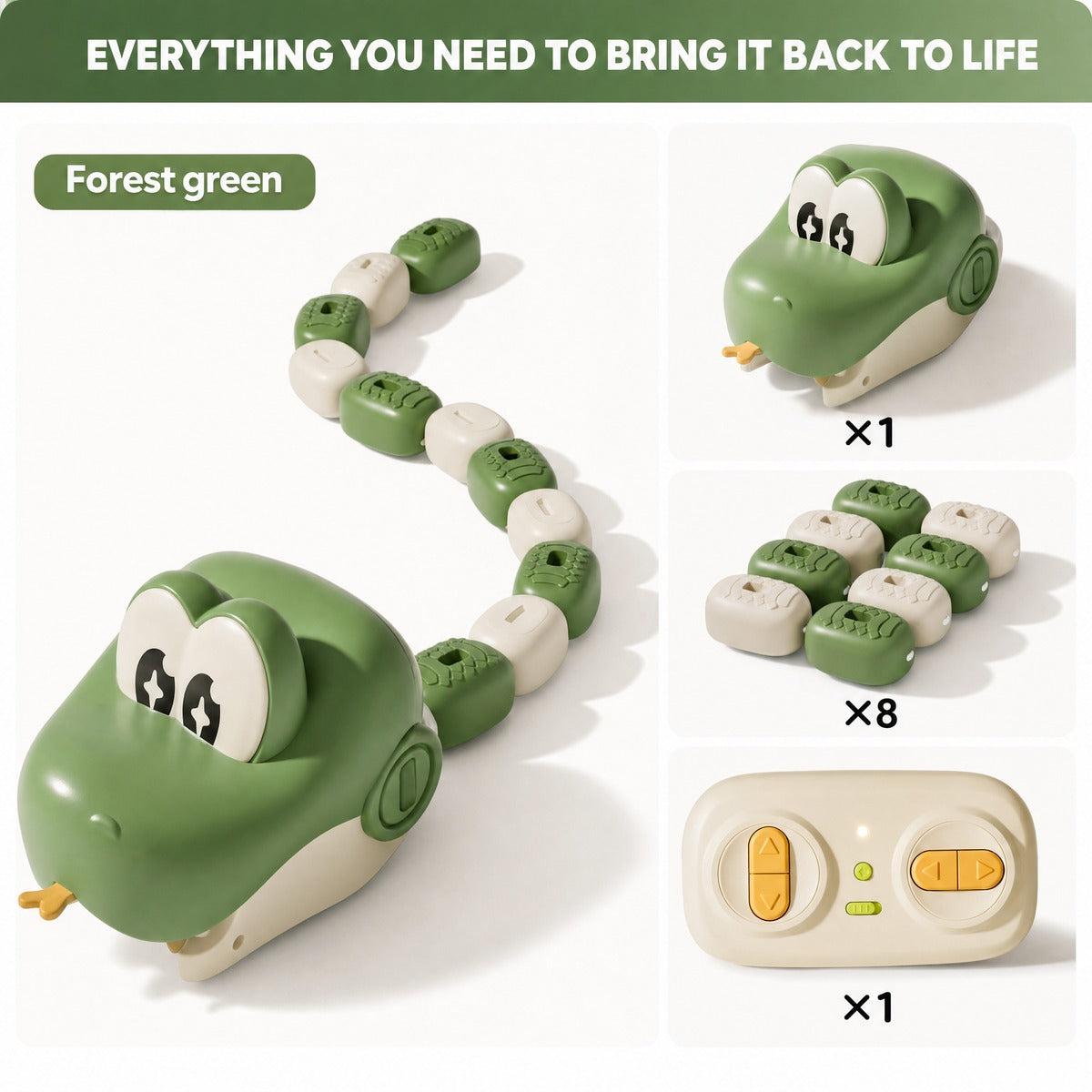 Remote Control Snake Game Toy, Cute Pixel-Style Slithering Floor Toy for Kids and Family Play — image 3