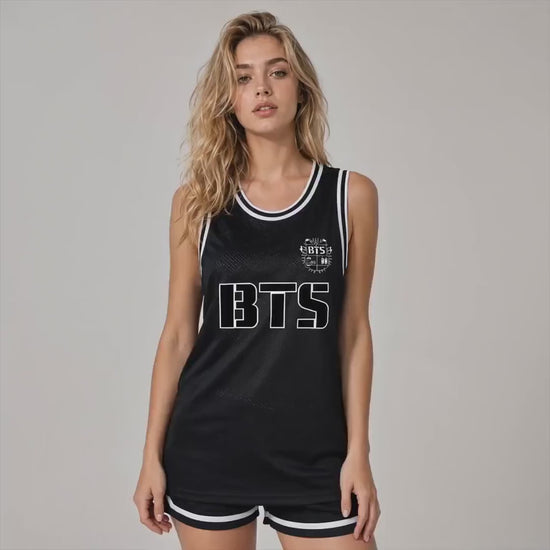 Kpop BTS Basketball Jersey Black Tank Top — media 1