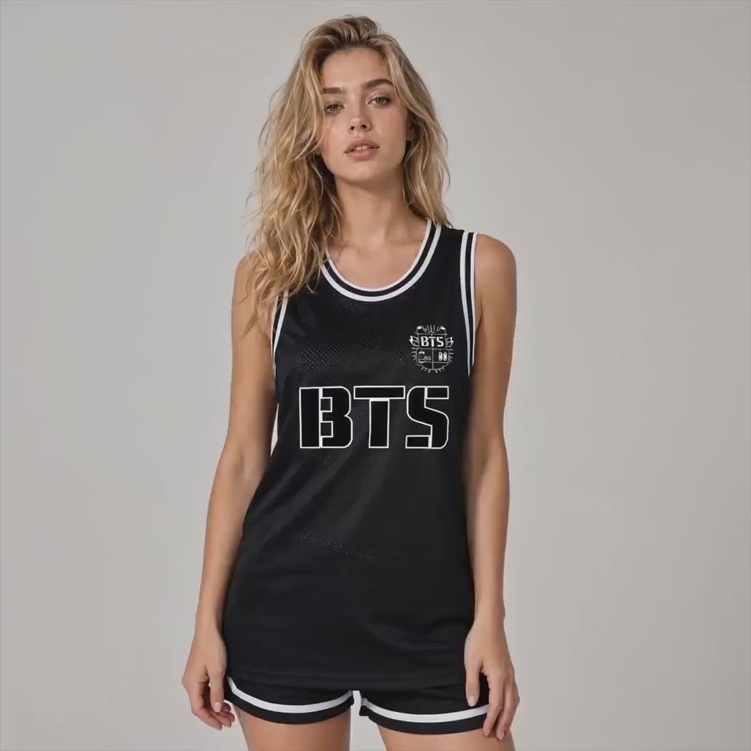 Kpop BTS Basketball Jersey Black Tank Top — media 1