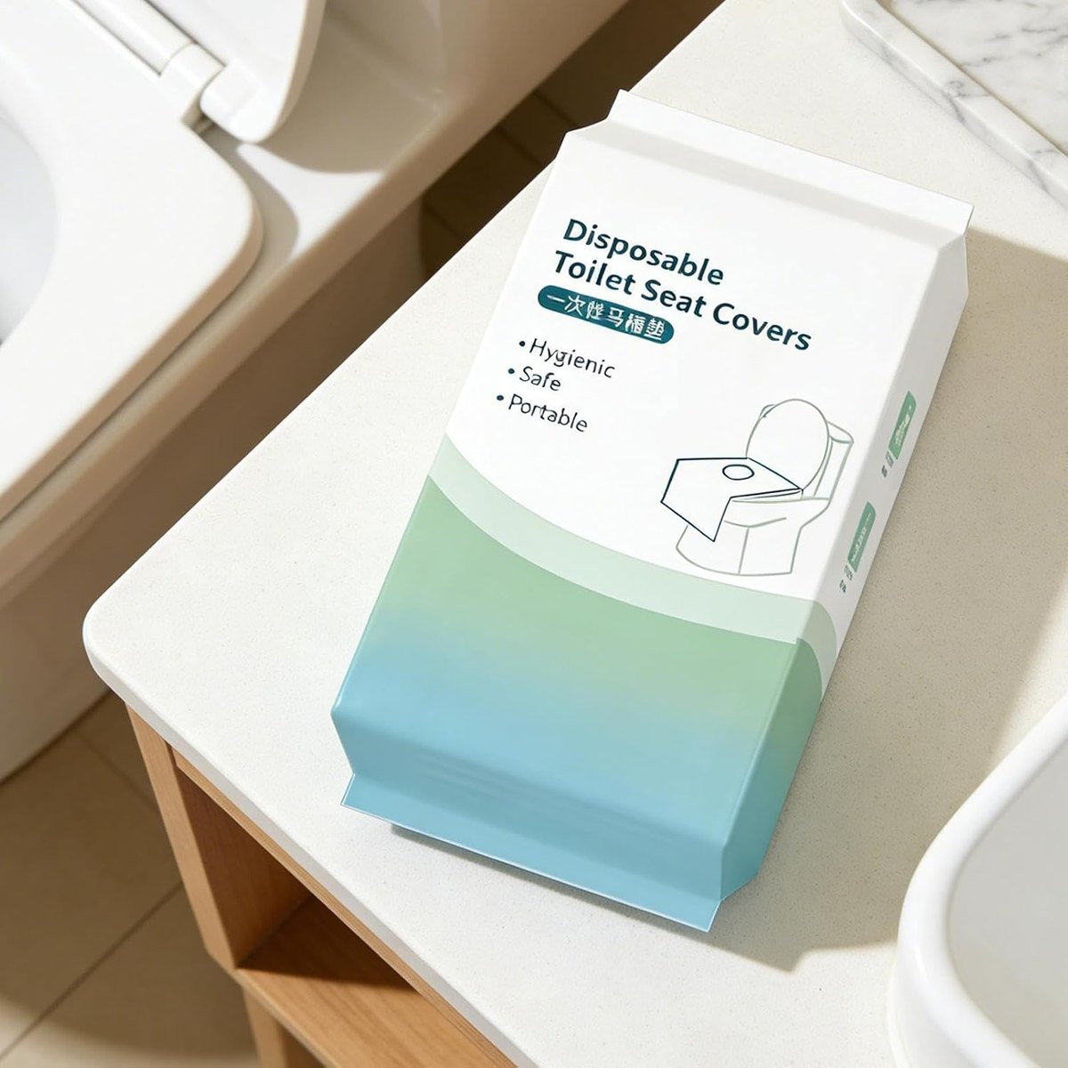 Disposable Toilet Seat Covers, Large 16 x 24 Inch, Individually Wrapped Foldable Travel Covers for Public Restrooms — image 3